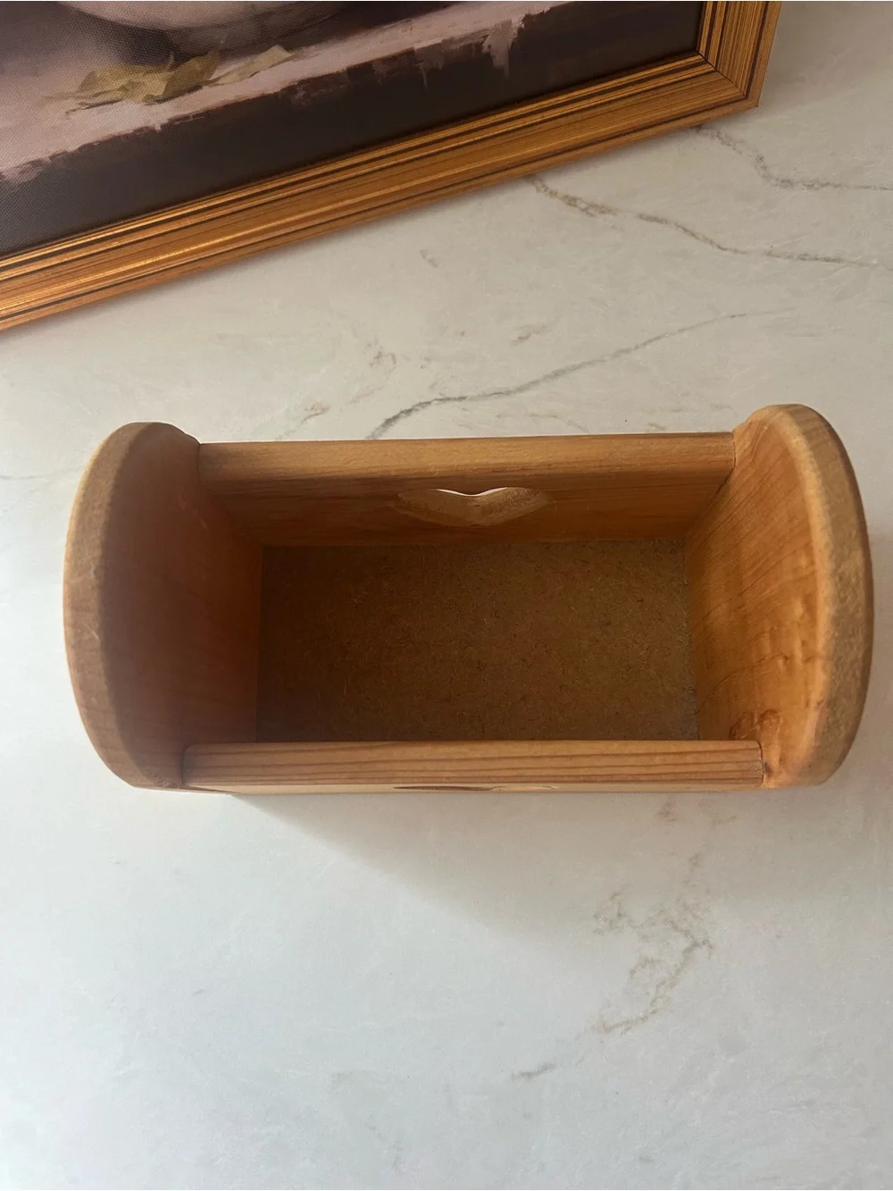 Vintage Wooden Heart Cutout Storage Caddy Primitive Country Cottage Decor